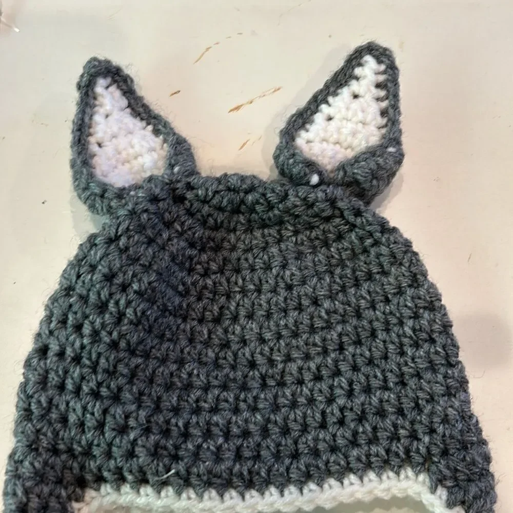Handmade knit hat Rosie for baby little ears